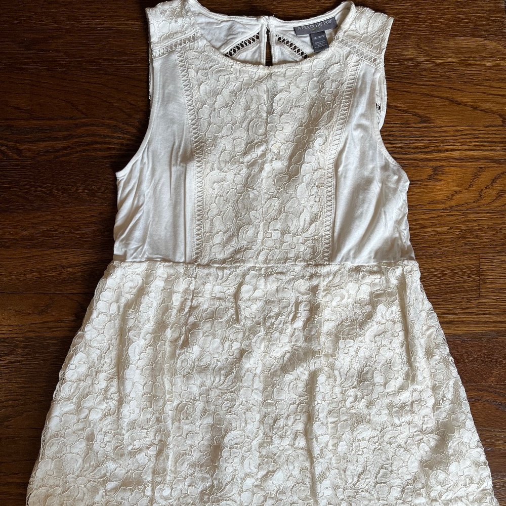 Maternity Pea In The Pod Top Blouse Lace White